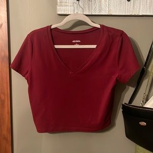 basic maroon crop top